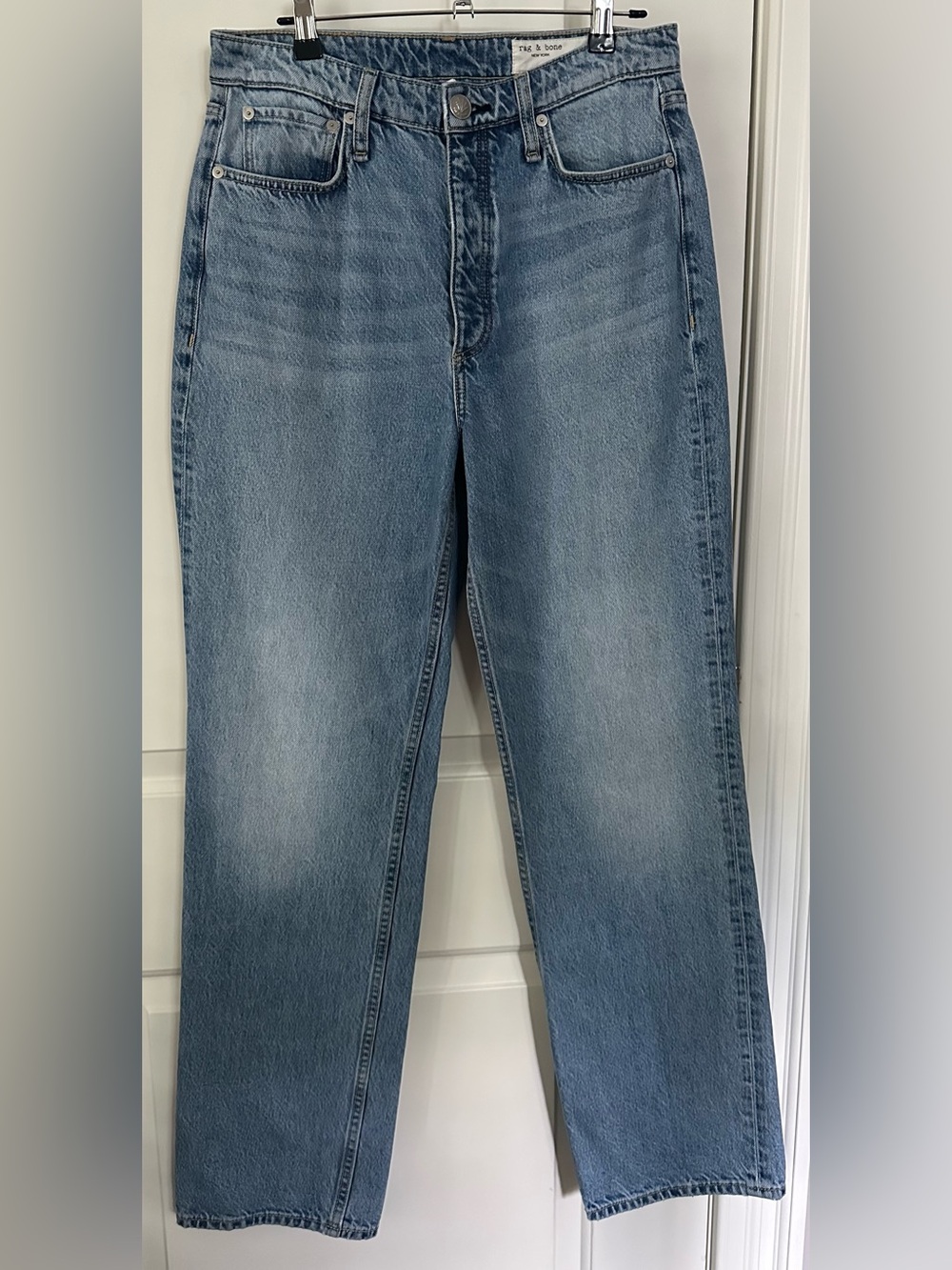 rag & bone Alex High Rise Straight Leg Jeans 29 Light Wash 100% Cotton